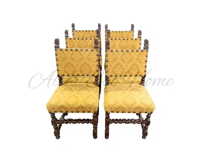 Комплект из шести антикварных стульев с мягкой обивкой 1850-х гг.