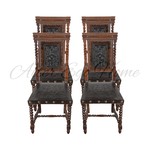 комплект из четырех стульев с кожаной обивкой 1850-х гг.